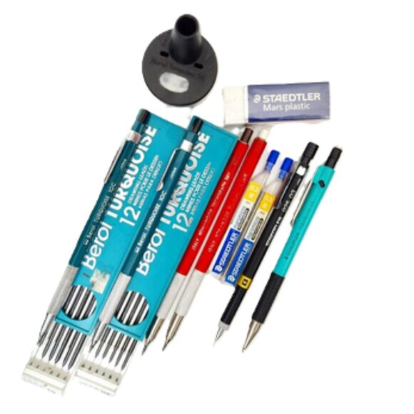 Professional Architecture Drafting & Drawing 12 Piece Pencils & Leads Set - Picture 1 of 5